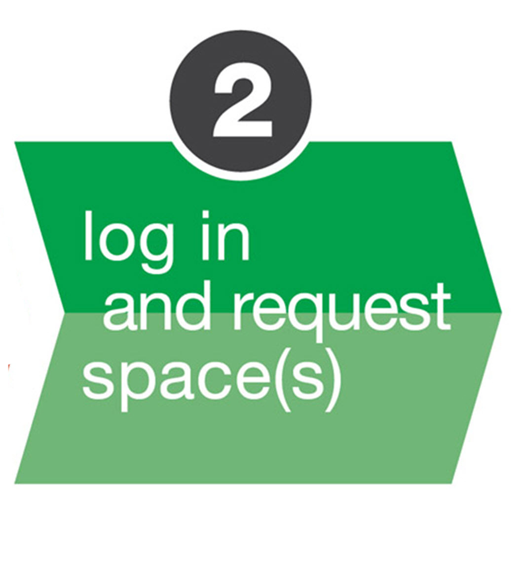 log in and request spaces